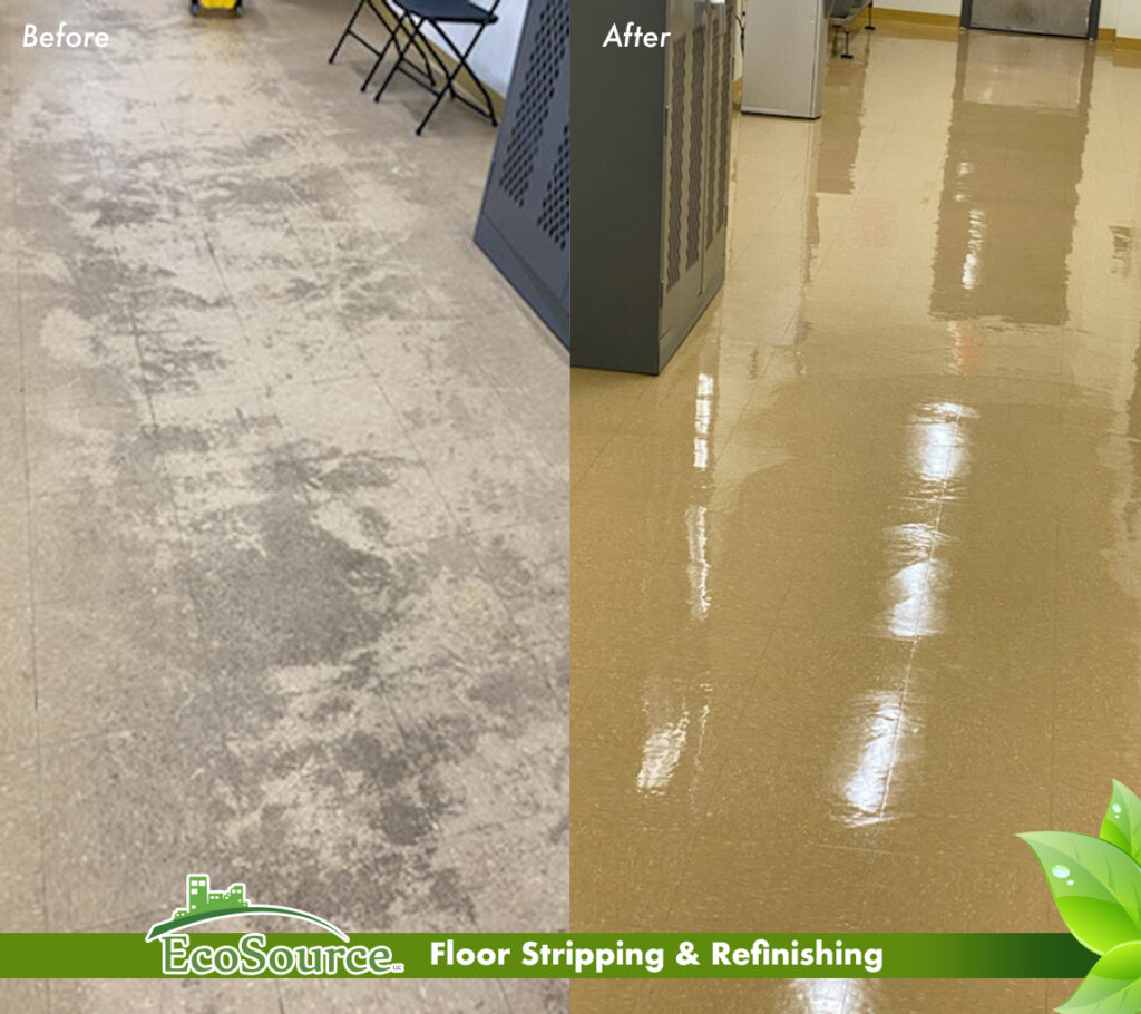 Floor Stripping & Refinishing Before and After